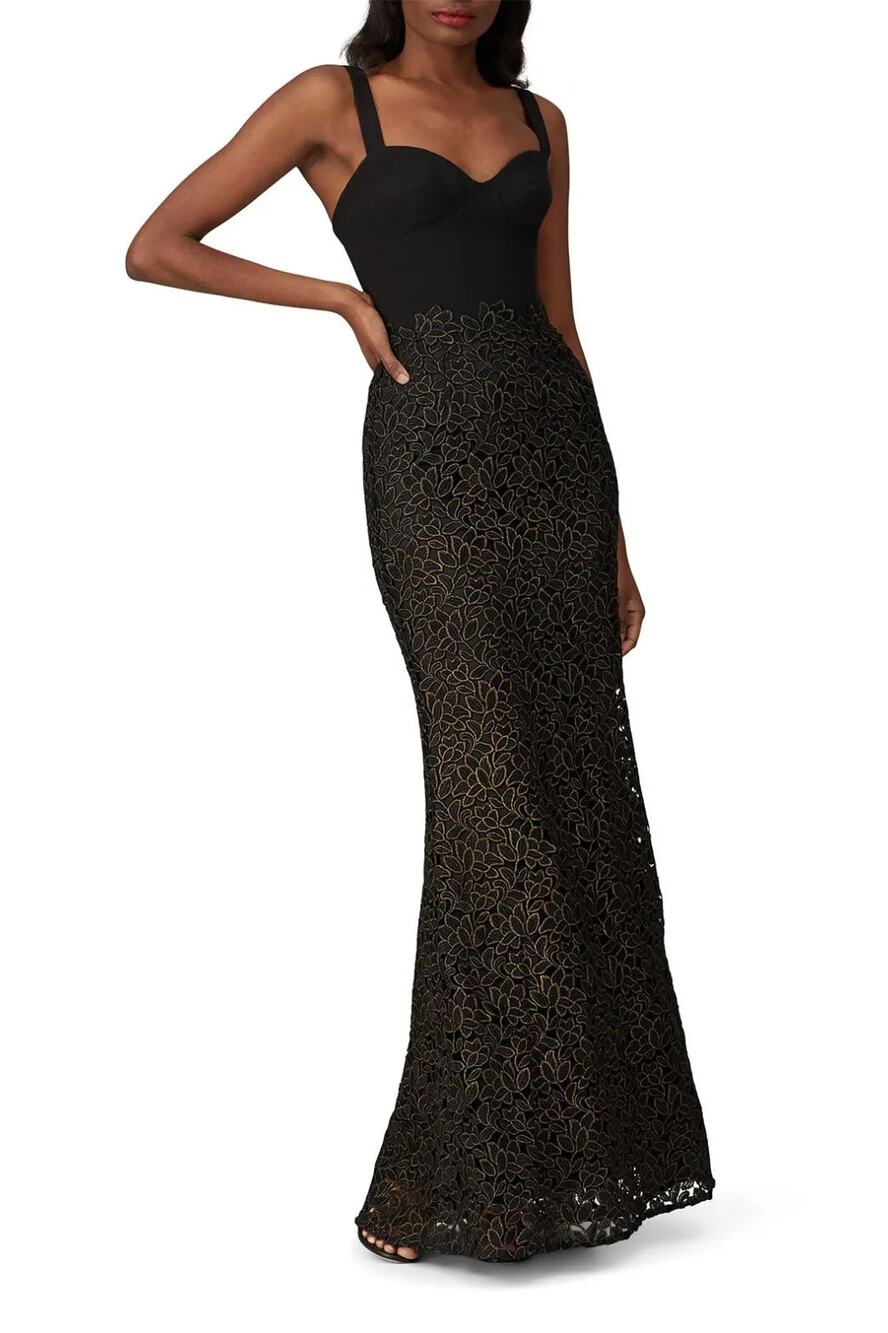 Dress the population Black Lorena Gown Maxi Dress Size M